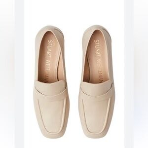 Stuart Weitzman Beige Leather Loafers